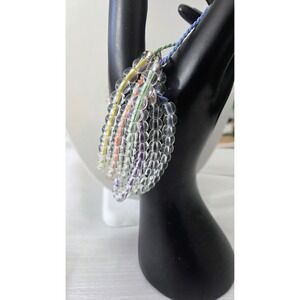 4Ocean Bracelets‎ Signature - Lot of 6 - Corded Clear Beads Beaded Adjustable